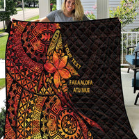 Niue Fakaalofa Atu Personalised Quilt Whale Hiapo Fiery Motif LT7 Art - Polynesian Pride