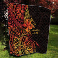 Niue Fakaalofa Atu Personalised Quilt Whale Hiapo Fiery Motif LT7 - Polynesian Pride