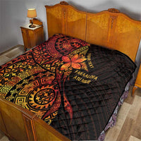 Niue Fakaalofa Atu Personalised Quilt Whale Hiapo Fiery Motif LT7 - Polynesian Pride