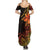 Niue Fakaalofa Atu Personalised Summer Maxi Dress Whale Hiapo Fiery Motif