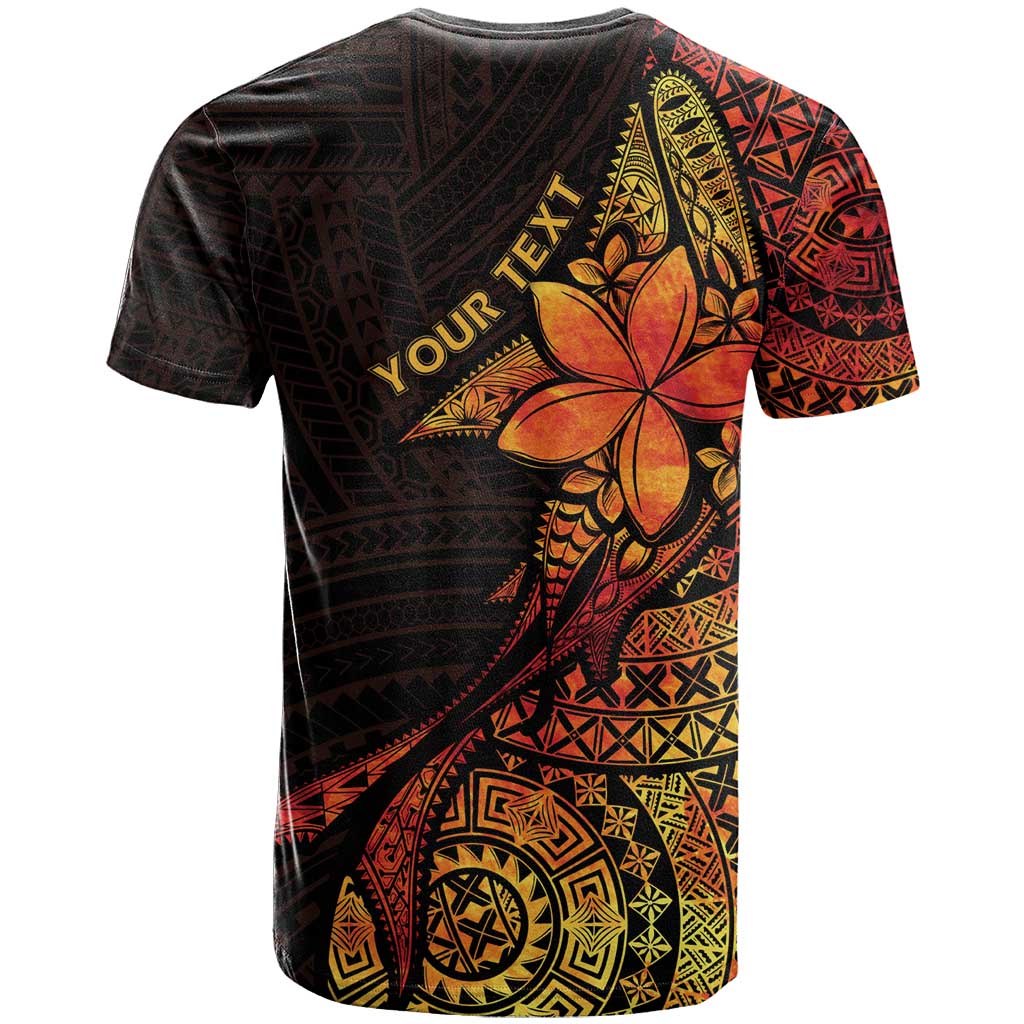 Niue Fakaalofa Atu Personalised T Shirt Whale Hiapo Fiery Motif LT7 - Polynesian Pride