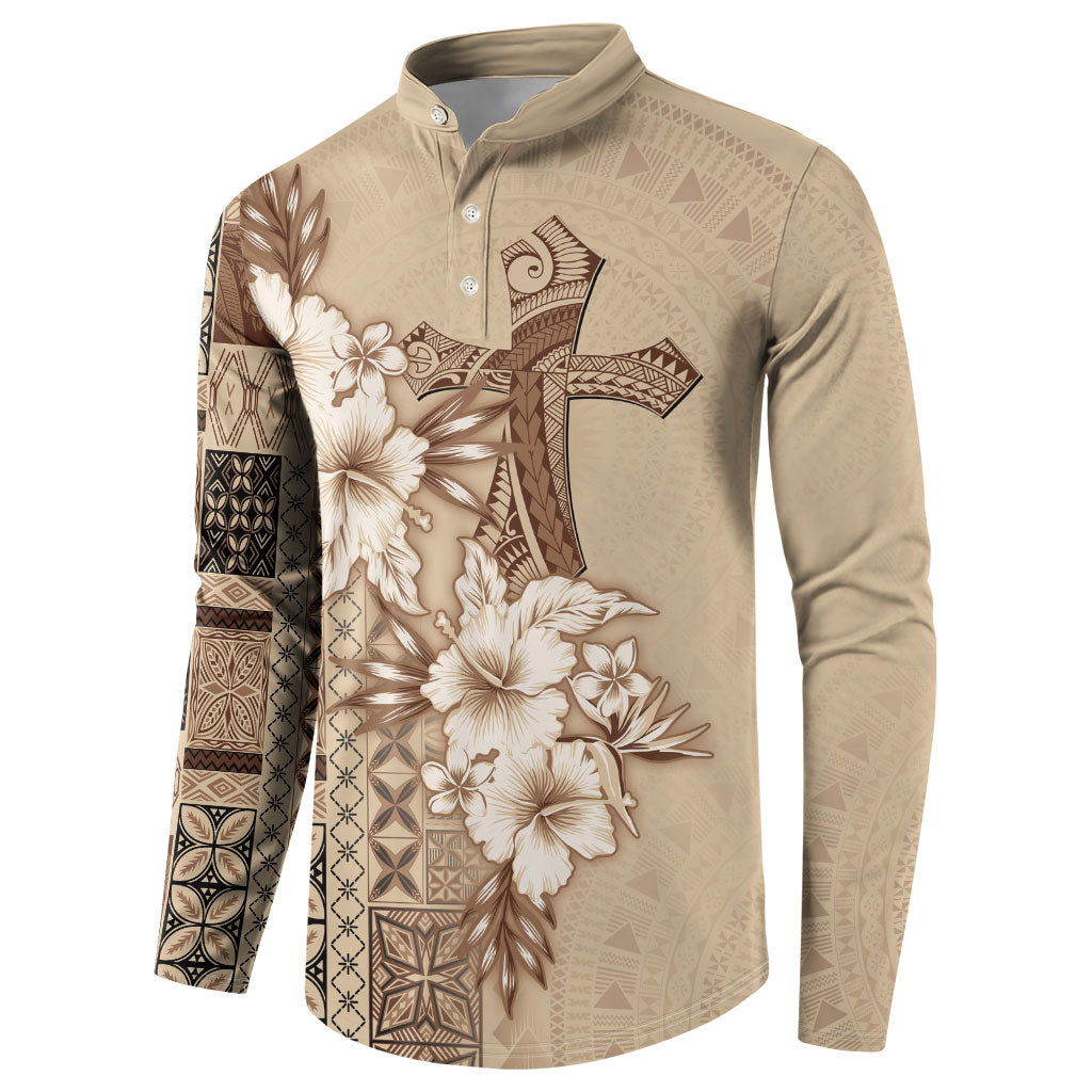 Samoa AIGA Mamanu Siapo Malu Motifs Button Sweatshirt