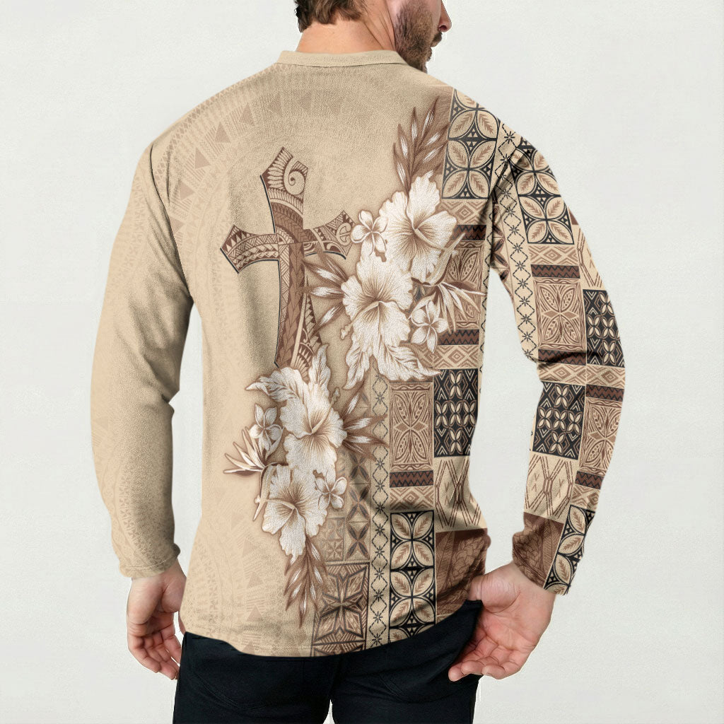 Samoa AIGA Mamanu Siapo Malu Motifs Button Sweatshirt