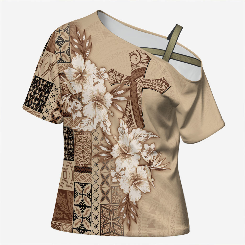 Samoa AIGA Mamanu Siapo Malu Motifs Cross Shoulder Shirt