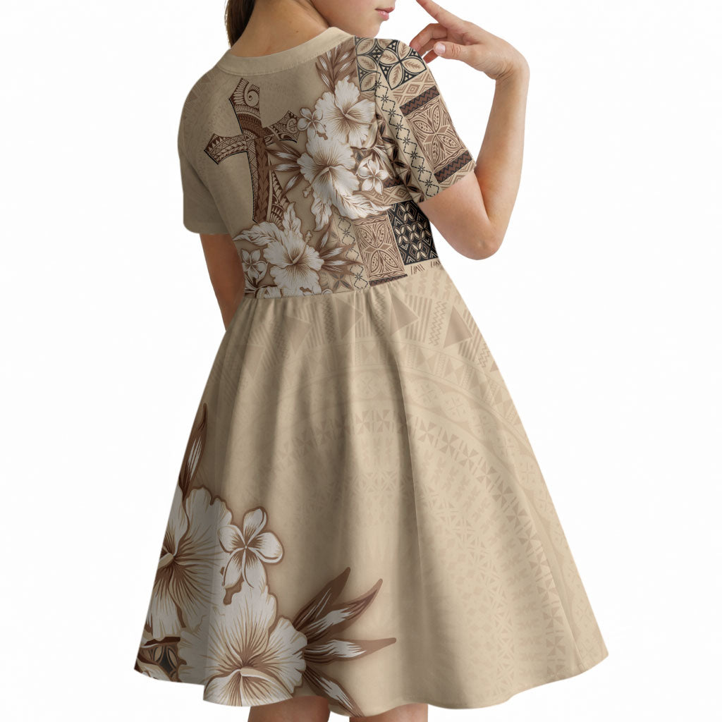 Samoa AIGA Mamanu Siapo Malu Motifs Kid Short Sleeve Dress
