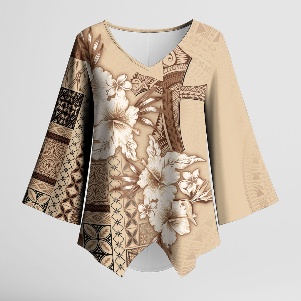 Samoa AIGA Mamanu Siapo Malu Motifs Kimono Sleeve Blouse