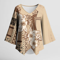 Samoa AIGA Mamanu Siapo Malu Motifs Kimono Sleeve Blouse