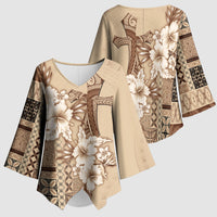 Samoa AIGA Mamanu Siapo Malu Motifs Kimono Sleeve Blouse