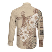 Samoa AIGA Mamanu Siapo Malu Motifs Long Sleeve Button Shirt