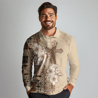 Samoa AIGA Mamanu Siapo Malu Motifs Long Sleeve Polo Shirt