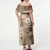 Samoa AIGA Mamanu Siapo Malu Motifs Off Shoulder Maxi Dress