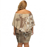 Samoa AIGA Mamanu Siapo Malu Motifs Off Shoulder Short Dress
