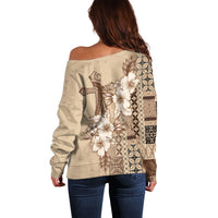Samoa AIGA Mamanu Siapo Malu Motifs Off Shoulder Sweater