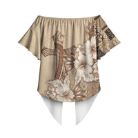 Samoa AIGA Mamanu Siapo Malu Motifs Off Shoulder Wrap Waist Top