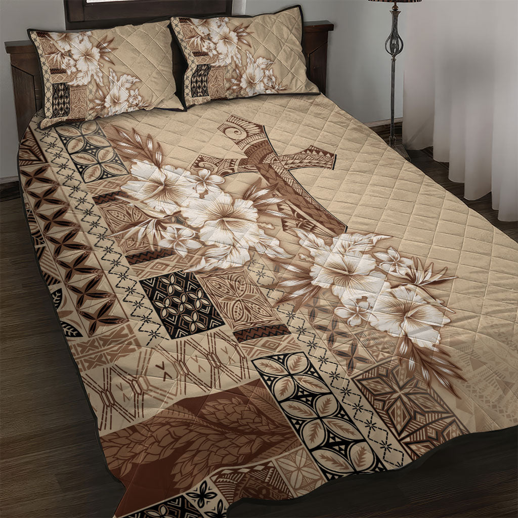 Samoa AIGA Mamanu Siapo Malu Motifs Quilt Bed Set