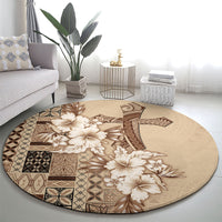 Samoa AIGA Mamanu Siapo Malu Motifs Round Carpet