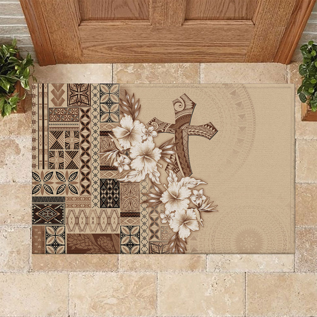 Samoa AIGA Mamanu Siapo Malu Motifs Rubber Doormat