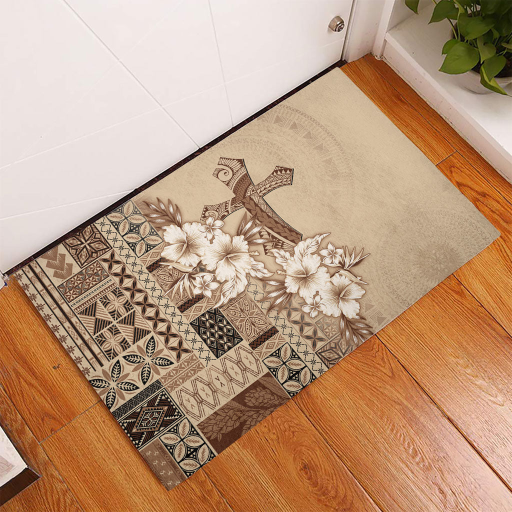 Samoa AIGA Mamanu Siapo Malu Motifs Rubber Doormat