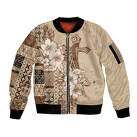 Samoa AIGA Mamanu Siapo Malu Motifs Sleeve Zip Bomber Jacket