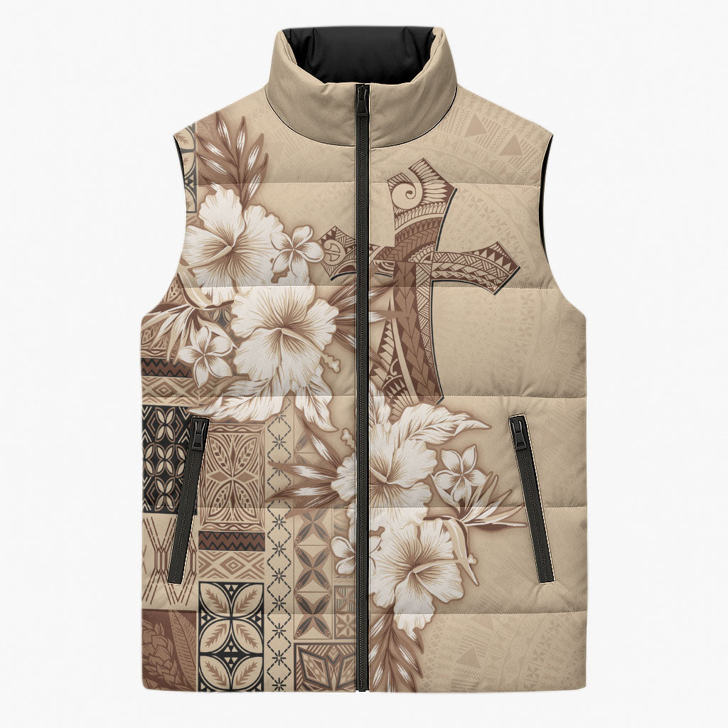 Samoa AIGA Mamanu Siapo Malu Motifs Sleeveless Puffer Jacket