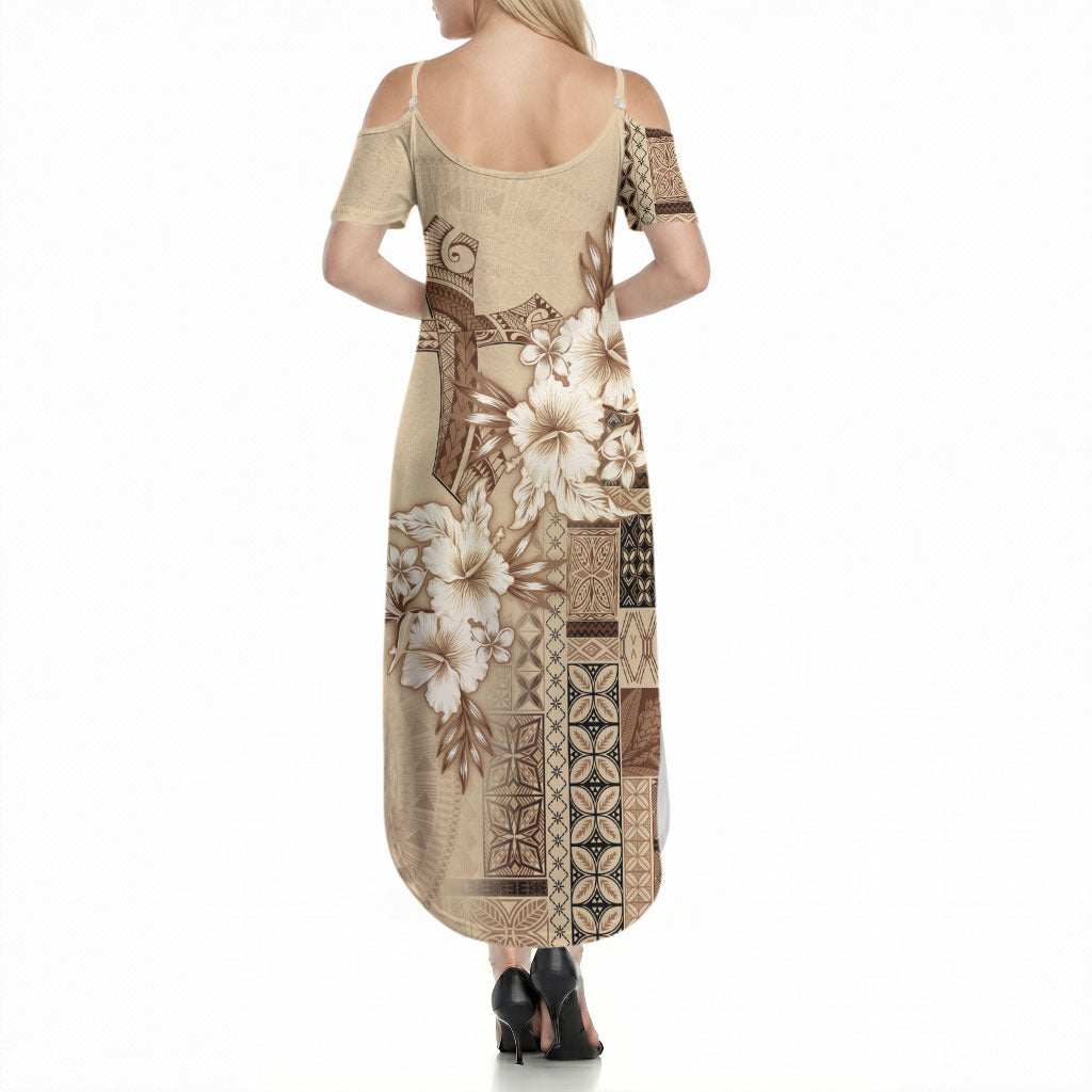 Samoa AIGA Mamanu Siapo Malu Motifs Summer Maxi Dress
