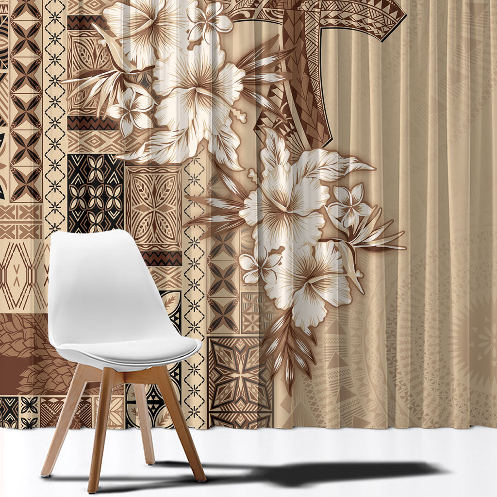 Samoa AIGA Mamanu Siapo Malu Motifs Window Curtain