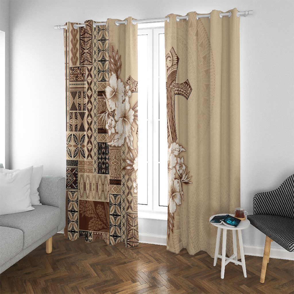 Samoa AIGA Mamanu Siapo Malu Motifs Window Curtain