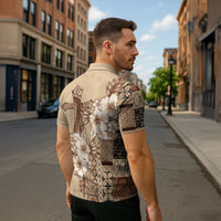 Samoa AIGA Mamanu Siapo Malu Motifs Zipper Polo Shirt