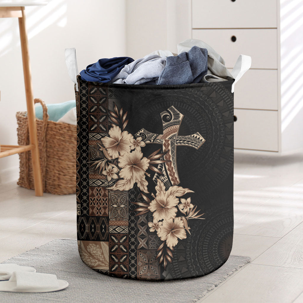 Samoa AIGA Mamanu Siapo Malu Motifs Laundry Basket Black Ver