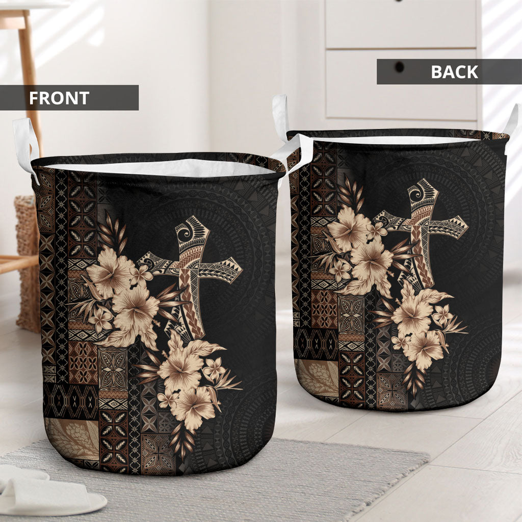 Samoa AIGA Mamanu Siapo Malu Motifs Laundry Basket Black Ver