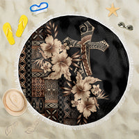 Samoa AIGA Mamanu Siapo Malu Motifs Beach Blanket Black Ver