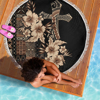 Samoa AIGA Mamanu Siapo Malu Motifs Beach Blanket Black Ver