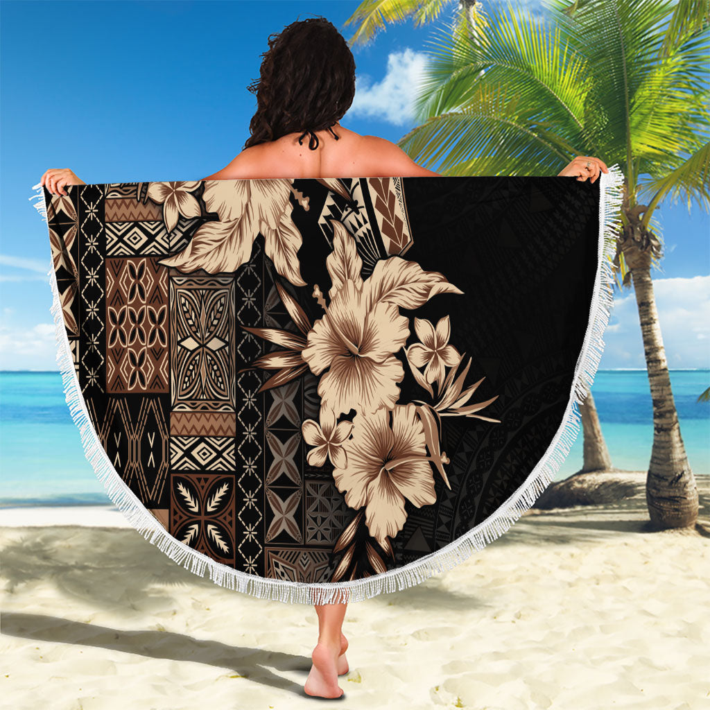 Samoa AIGA Mamanu Siapo Malu Motifs Beach Blanket Black Ver