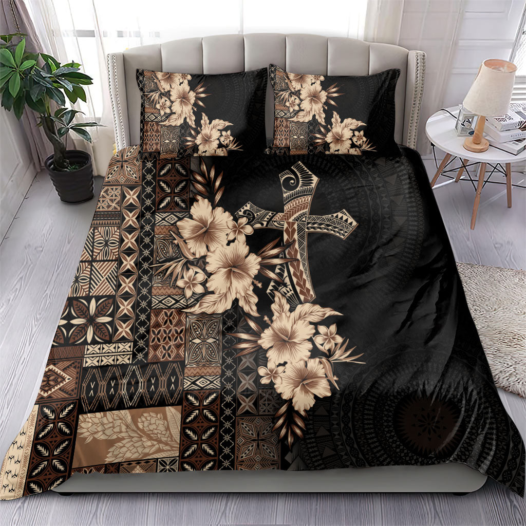 Samoa AIGA Mamanu Siapo Malu Motifs Bedding Set Black Ver