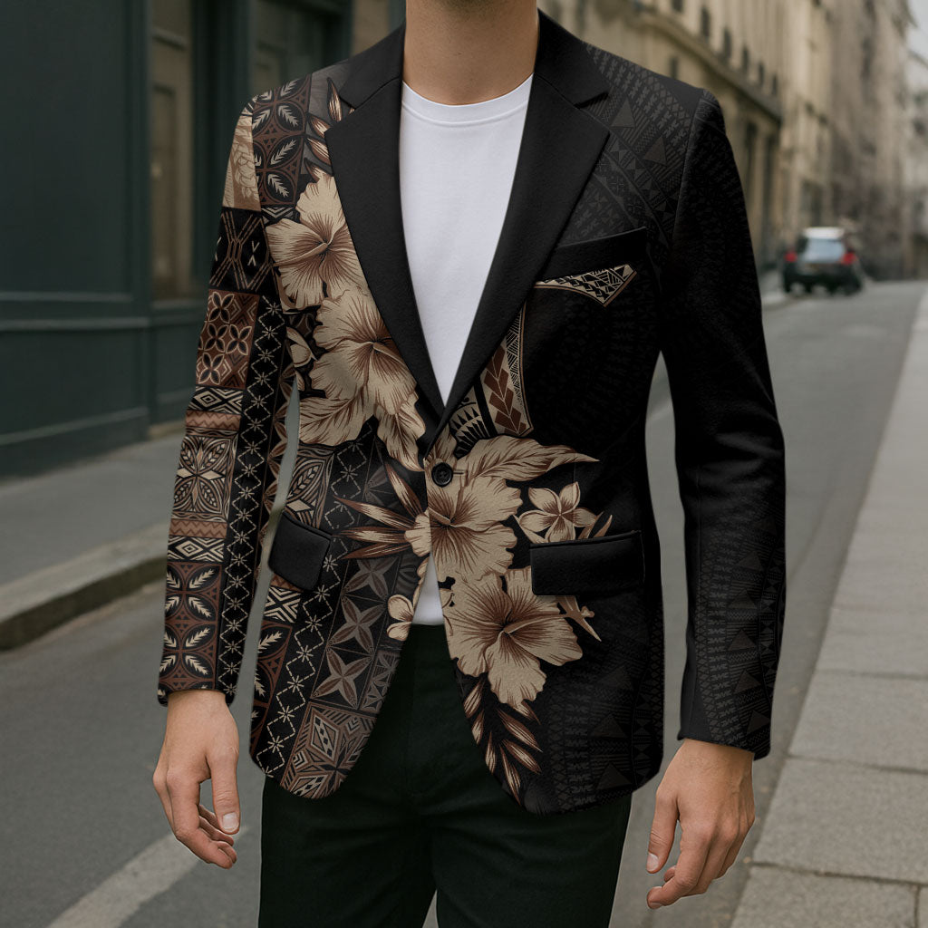 Samoa AIGA Mamanu Siapo Malu Motifs Blazer Black Ver