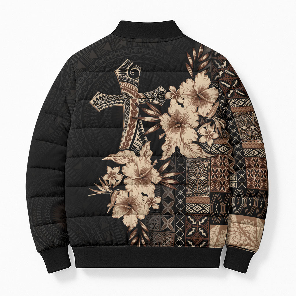 Samoa AIGA Mamanu Siapo Malu Motifs Bomber Puffer Jacket Black Ver