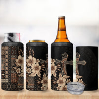 Samoa AIGA Mamanu Siapo Malu Motifs 4 in 1 Can Cooler Tumbler Black Ver