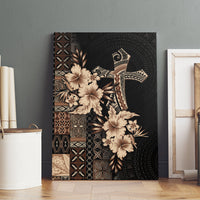 Samoa AIGA Mamanu Siapo Malu Motifs Canvas Wall Art Black Ver