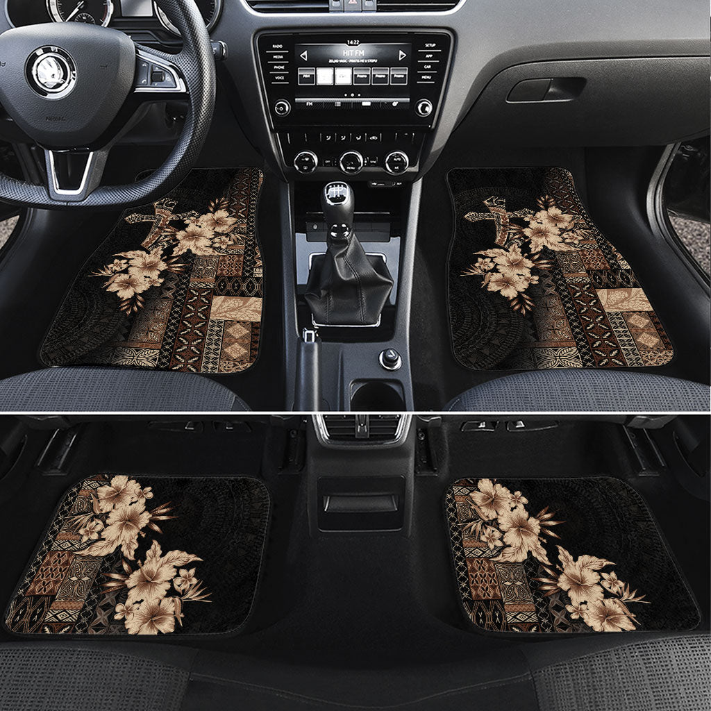 Samoa AIGA Mamanu Siapo Malu Motifs Car Mats Black Ver