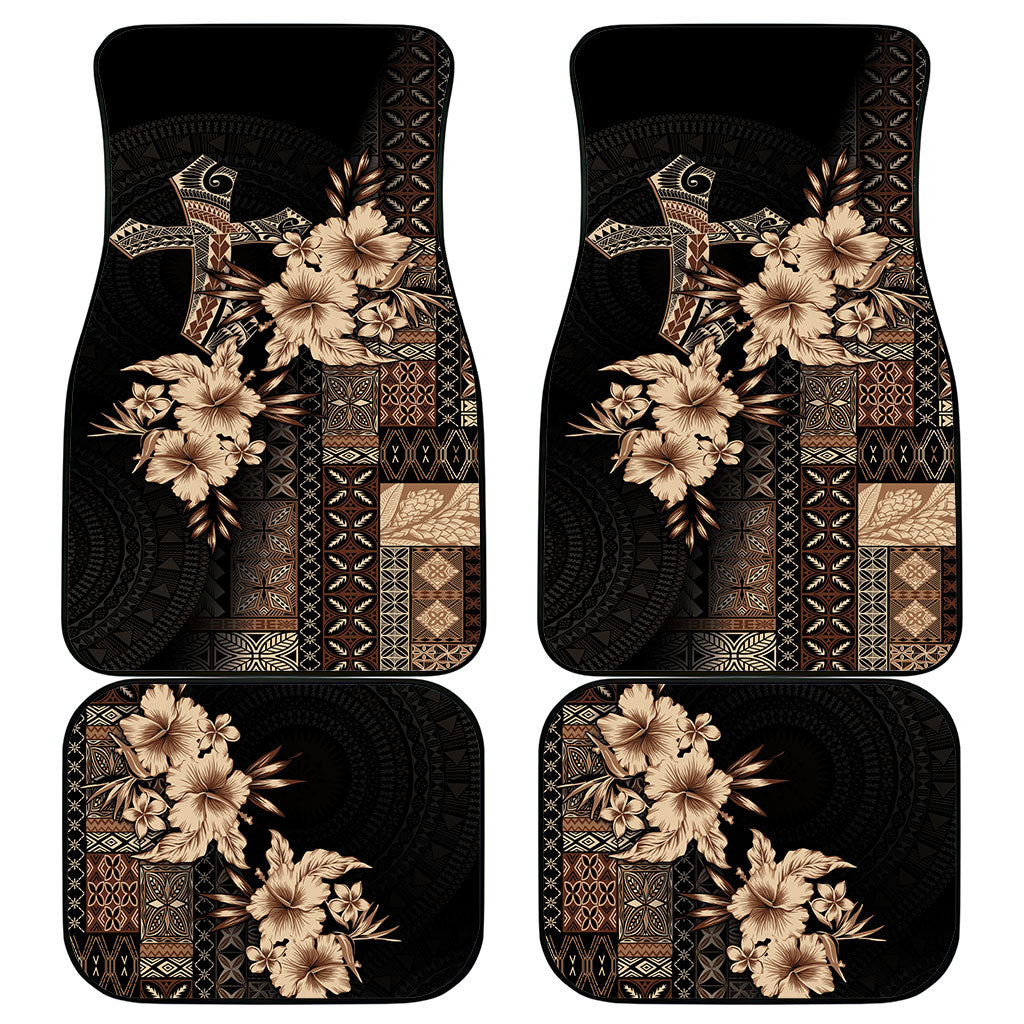 Samoa AIGA Mamanu Siapo Malu Motifs Car Mats Black Ver