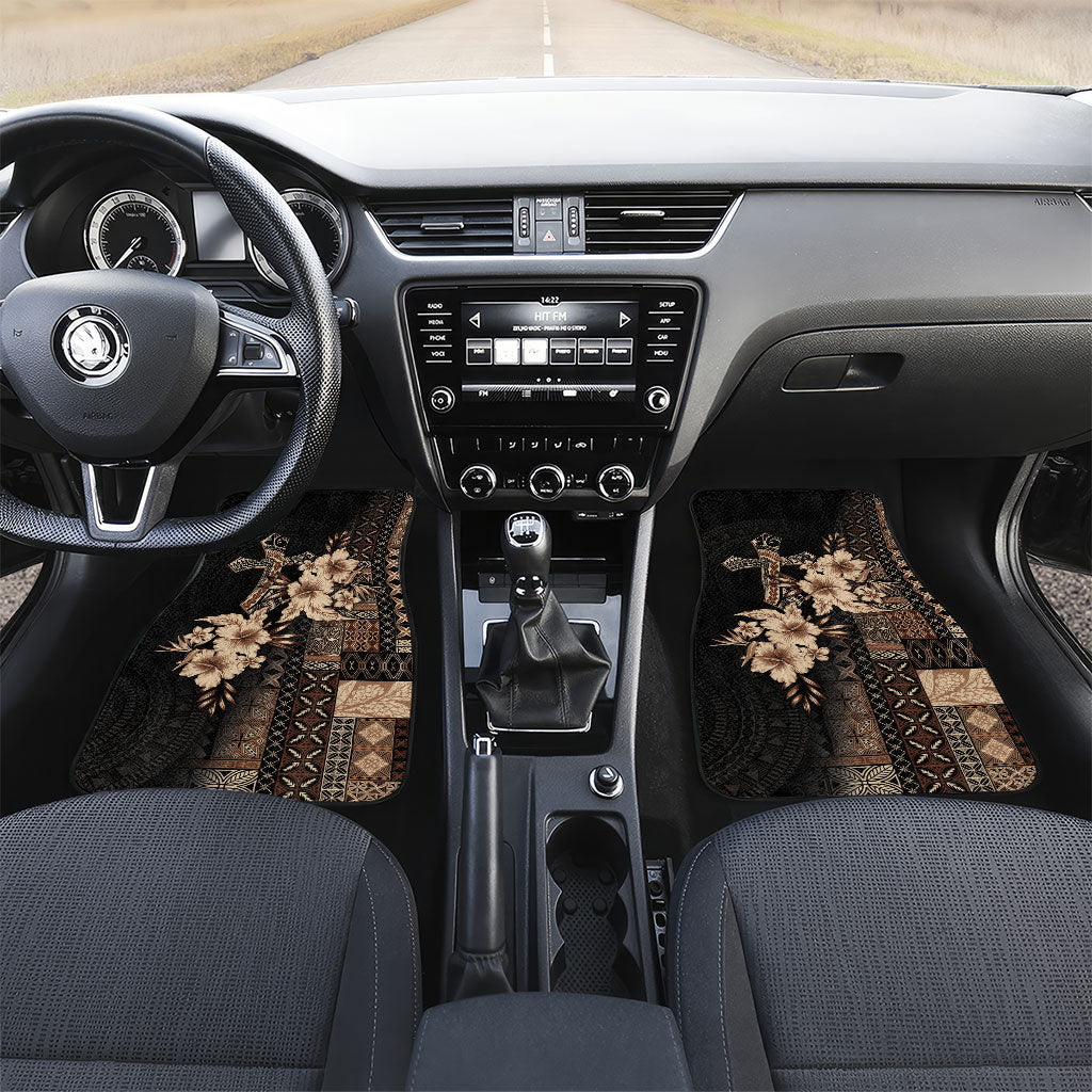Samoa AIGA Mamanu Siapo Malu Motifs Car Mats Black Ver