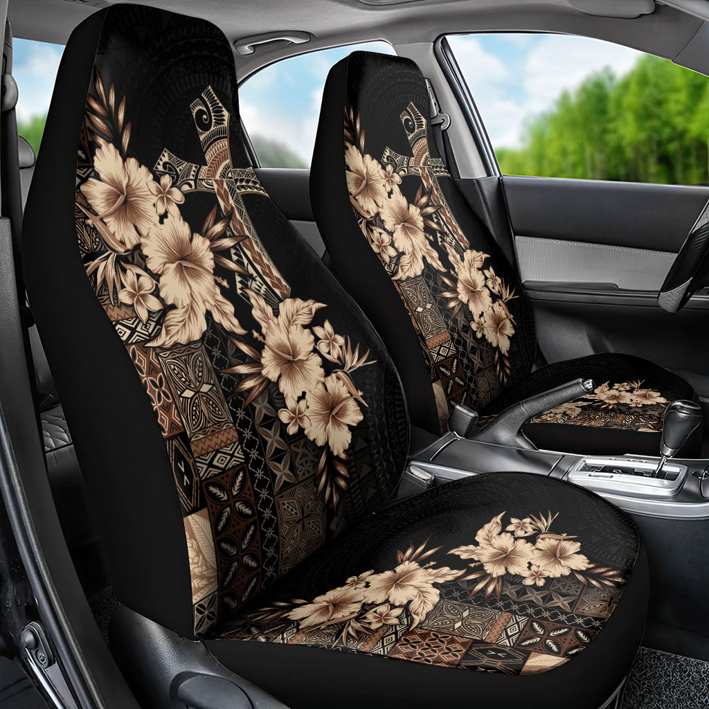 Samoa AIGA Mamanu Siapo Malu Motifs Car Seat Cover Black Ver