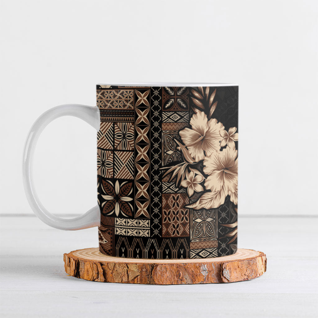 Samoa AIGA Mamanu Siapo Malu Motifs Ceramic Mug Black Ver
