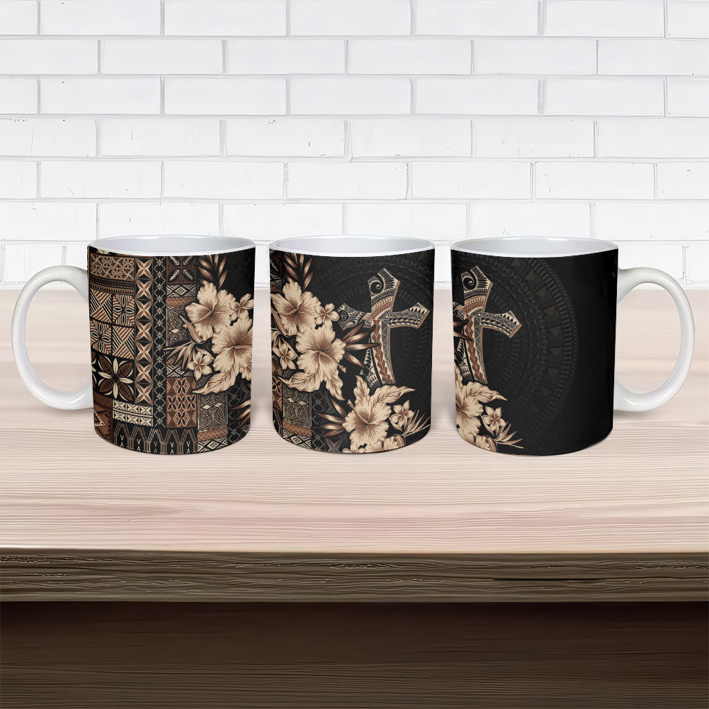Samoa AIGA Mamanu Siapo Malu Motifs Ceramic Mug Black Ver