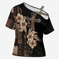 Samoa AIGA Mamanu Siapo Malu Motifs Cross Shoulder Shirt Black Ver