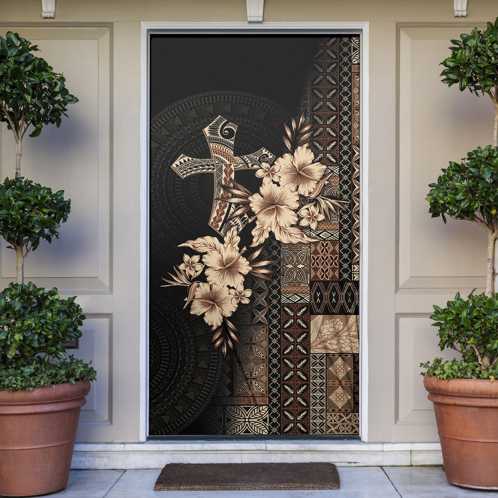 Samoa AIGA Mamanu Siapo Malu Motifs Door Cover Black Ver