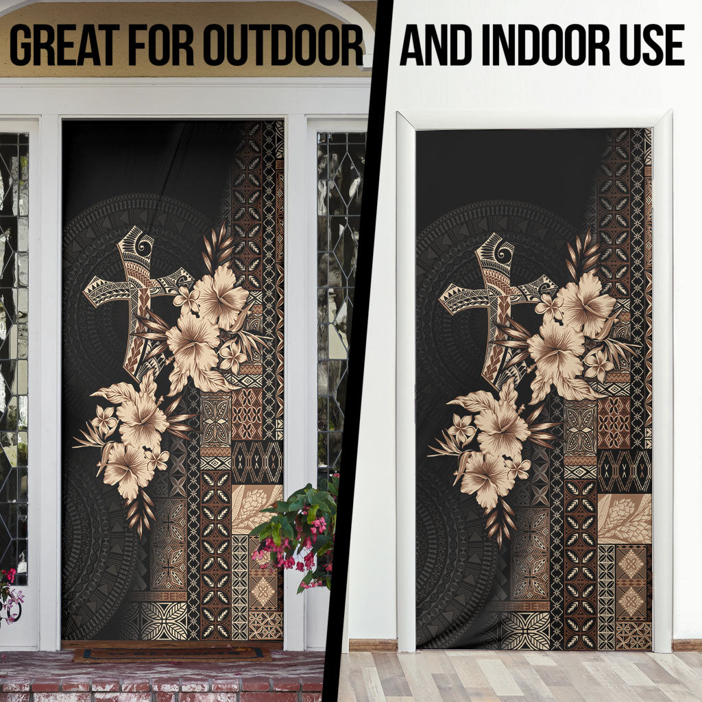 Samoa AIGA Mamanu Siapo Malu Motifs Door Cover Black Ver