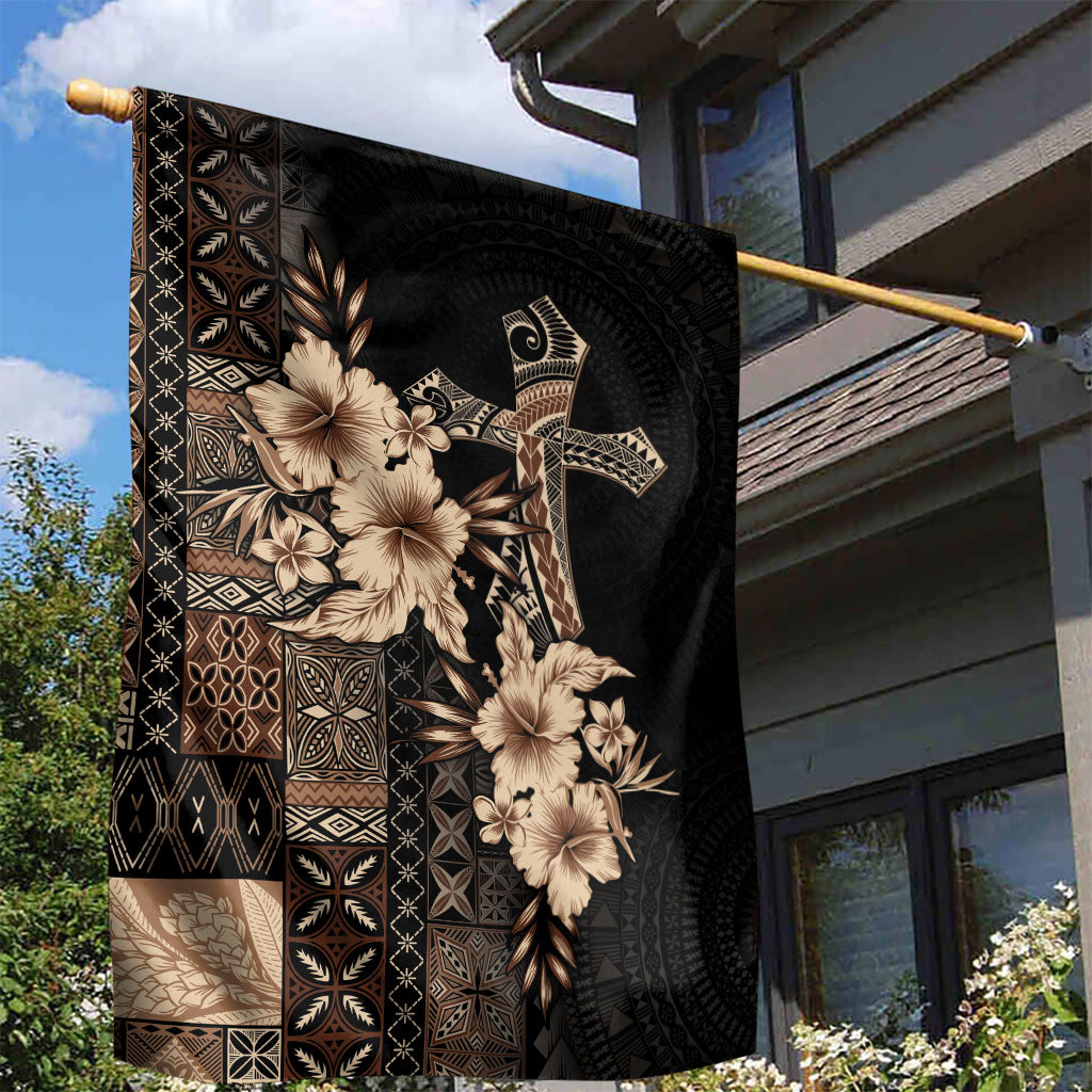 Samoa AIGA Mamanu Siapo Malu Motifs Garden Flag Black Ver