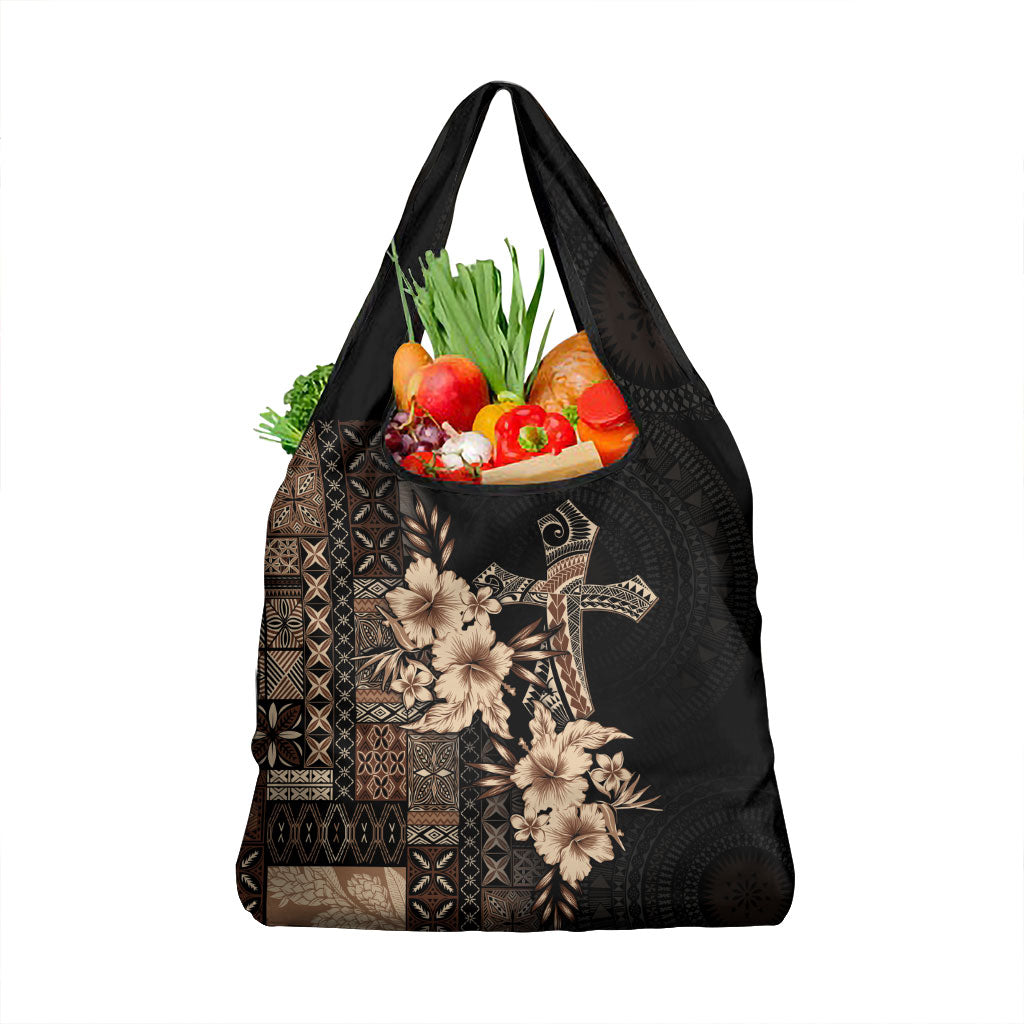 Samoa AIGA Mamanu Siapo Malu Motifs Grocery Bag Black Ver