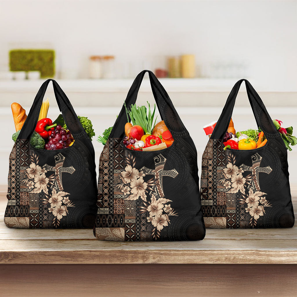 Samoa AIGA Mamanu Siapo Malu Motifs Grocery Bag Black Ver